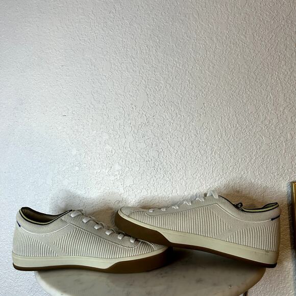 Rothy’s The Lace up Sneaker Womens Size 8 Vanilla Blue Woven Discontinued HTF - Picture 8 of 12